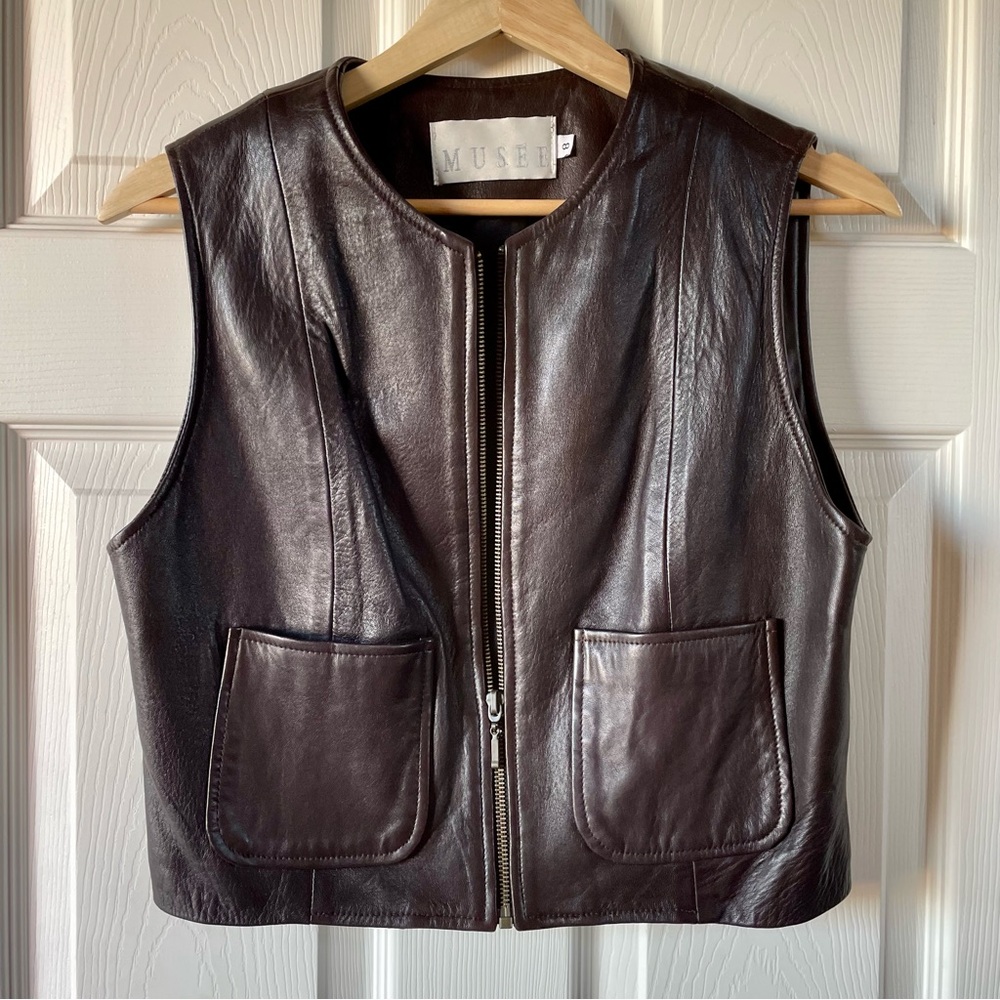 Musee x LA ROXX Collab Buttery Soft Leather Vest Sz 8